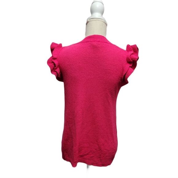 Jodifl pink knit top Ruffle Sleeves Sz Small - Picture 2 of 10